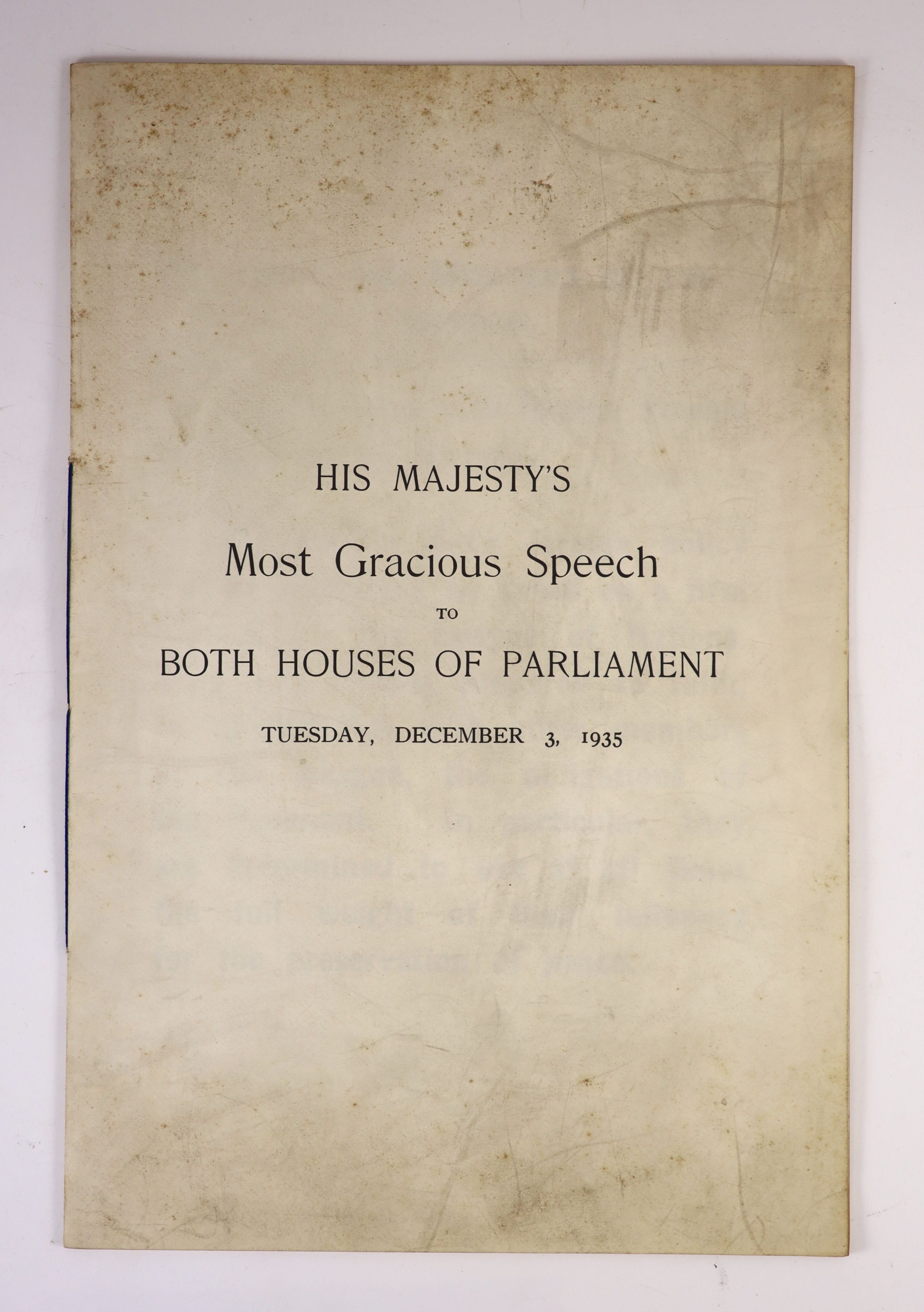 A large collection of ephemera relating to The Rt. Hon. the Viscount Hailsham [Douglas Hogg, 1st Viscount Hailsham (1872-1950), Lord Chancellor (1928-1929 and 1935-1938)]